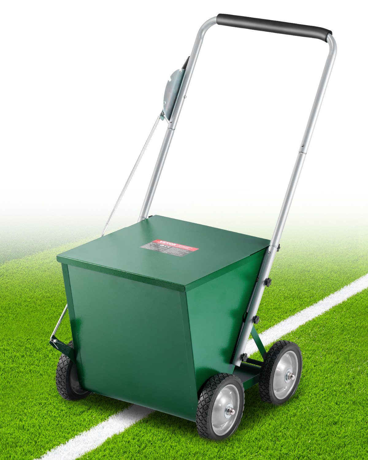 Dry Line Marker 4-Wheel 2 or 4 in Lines Heavy Duty Steel Chalker 65 lbs