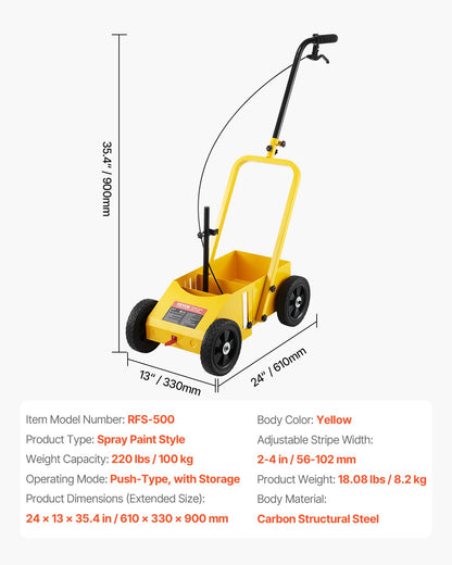 Striping Line Marking Machine 24 x 13 x 35,4 i Striping Machine Yellow