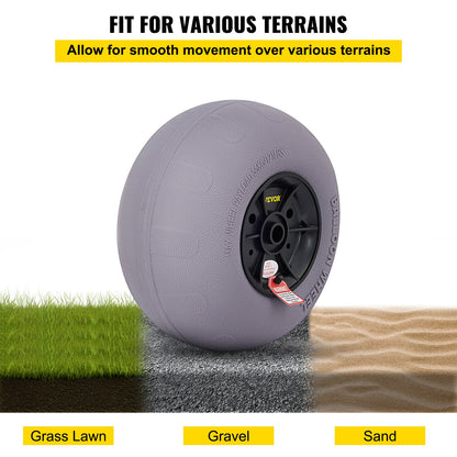 Beach Balloon Wheels, 13" Replacement Sand Tires, TPU Cart Tires for Kayak Dolly, Canoe Cart and Buggy with Free Air Pump, 2-Pack