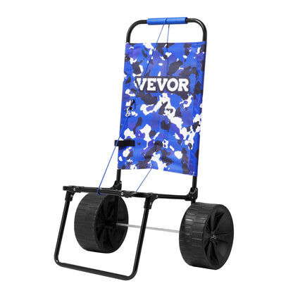 Beach Dolly with Large Wheels for Sand, 15.4" x 15.7" Loading Deck, with 10" PE Solid Wheels, 69LBS Loading Capacity Foldable Sand Cart, Heavy Duty Cart for Picnic, Camping, Fishing, Beach, Gardening