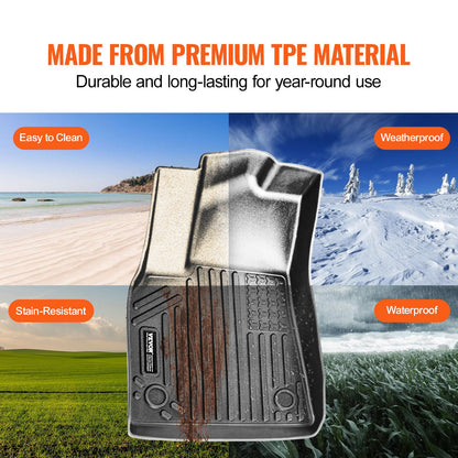 Automotive Floor Mats Fits for Tesla Model Y 2021-2024 3 pcs TPE liners