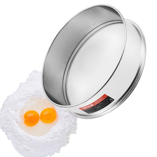 Flour Sieve Fine Mesh Stainless Steel 12 Mesh Flour Sieve for Baking Cakes