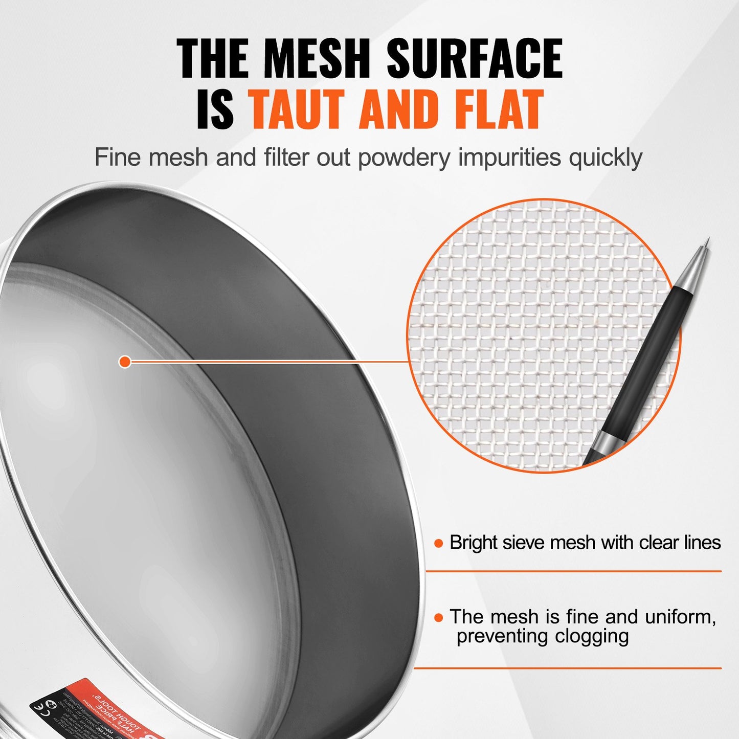 Flour Sieve Fine Mesh Stainless Steel 150 Mesh Flour Sieve for Baking