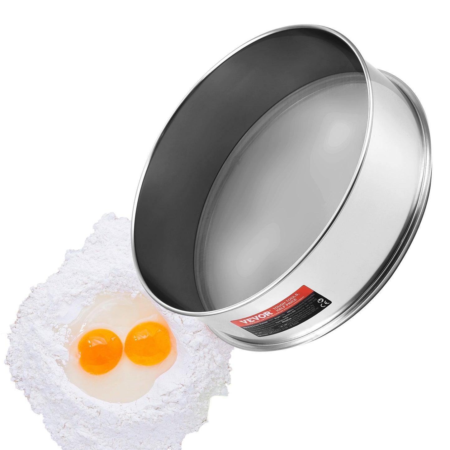 Mehlsieb, feinmaschig, Edelstahl, 40 Mesh, Mehlsieb zum Backen von Kuchen
