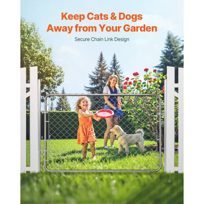 Chain Link Fence Gate Fits 2.2-6ft x 6ft Garden Gate Posts Not Included | EU