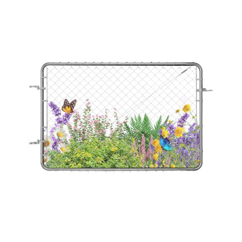 Chain Link Fence Gate Fits 2.2-6ft x 6ft Garden Gate Posts Not Included | EU