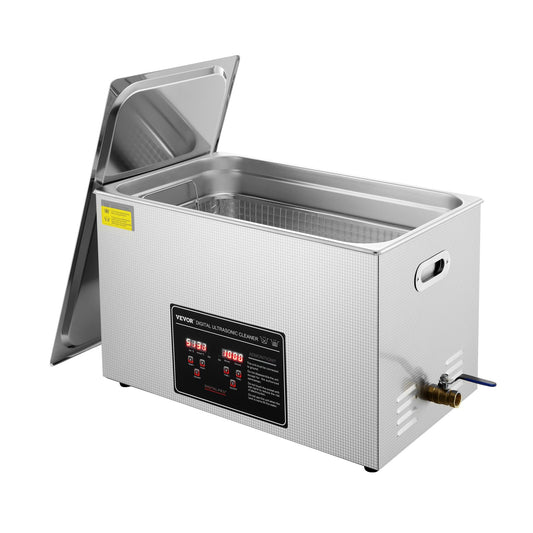 Ultrasonic Cleaner med digital timer och värmare, Professionell Ultra Sonic Smycken Cleaner, Rostfritt stål Uppvärmd rengöringsmaskin för glasögon Klockringar Små delar Kretskort (30L)
