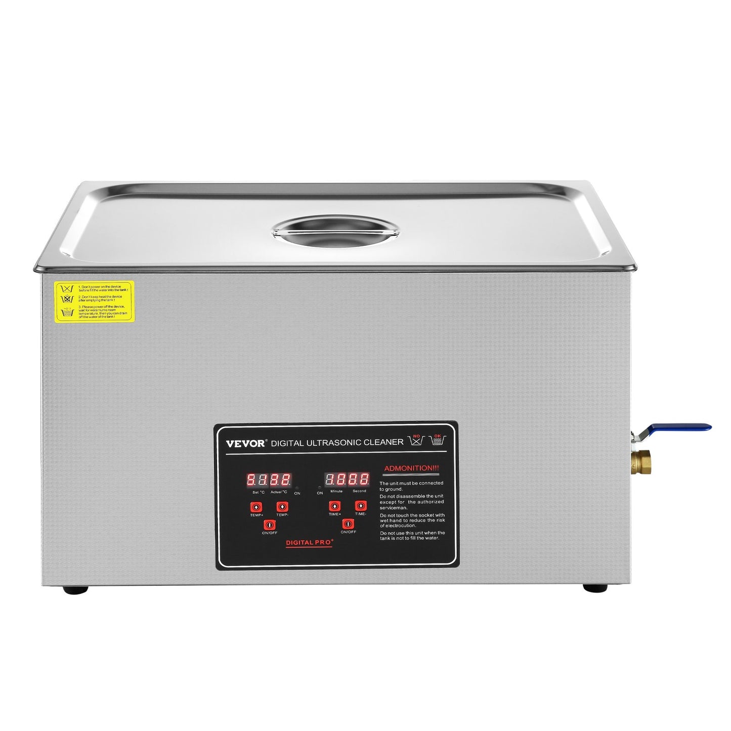 Ultrasonic Cleaner med digital timer och värmare, Professionell Ultra Sonic Smycken Cleaner, Rostfritt stål Uppvärmd rengöringsmaskin för glasögon Klockringar Små delar Kretskort (30L)