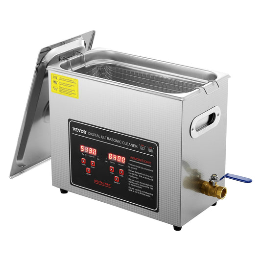 Ultrasonic Cleaner with Digital Timer &amp; Heater, Professional Ultra Sonic Jewelry Cleaner, Stainless Steel Heated Cleaning Machine for Glasses Watch Rings Small Parts Circuit Boards (6L)