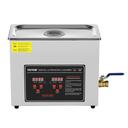 Ultrasonic Cleaner with Digital Timer &amp; Heater, Professional Ultra Sonic Jewelry Cleaner, Stainless Steel Heated Cleaning Machine for Glasses Watch Rings Small Parts Circuit Boards (6L)