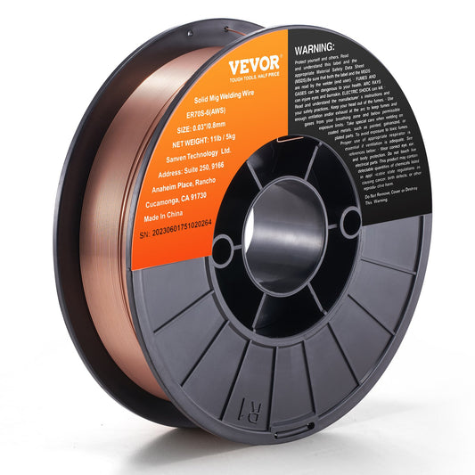 Solid MIG welding wire, ER70S-6 0.030-inch 11LBS with low spatter and high levels of deoxidizer for gas welding in all positions