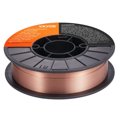 Solid MIG welding wire, ER70S-6 0.030-inch 11LBS with low spatter and high levels of deoxidizer for gas welding in all positions