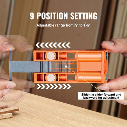 Pocket Hole Jig, 56 st Mini Jig Pocket Hole System med 9" C-klämma, stegborr, skiftnyckel, borrstoppring, fyrkantig drivbit och skruvar, för DIY-snickarprojekt