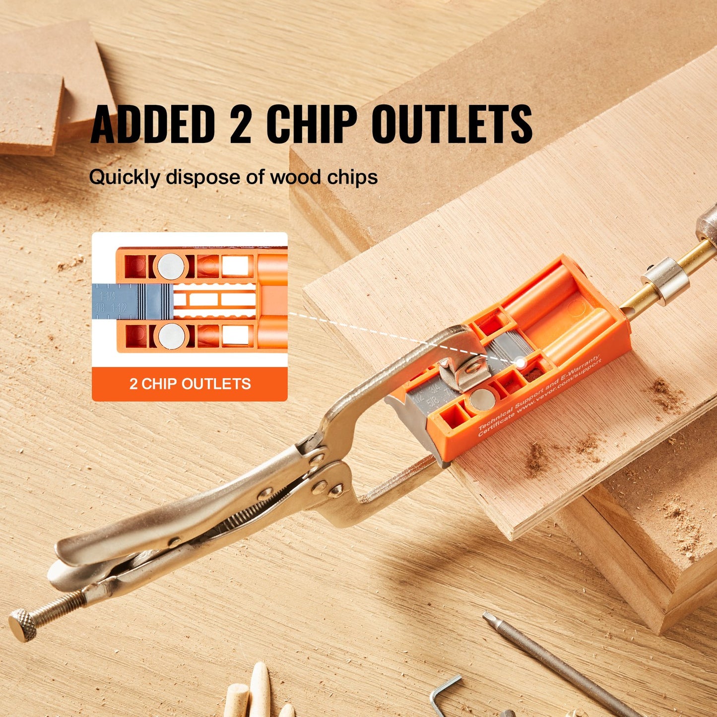 Pocket Hole Jig, 56 st Mini Jig Pocket Hole System med 9" C-klämma, stegborr, skiftnyckel, borrstoppring, fyrkantig drivbit och skruvar, för DIY-snickarprojekt