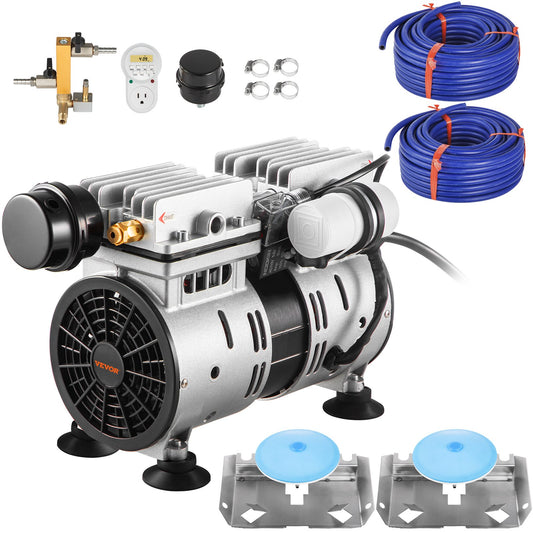 Pond Aerator Lake Pond Aeration Kit 3/4 HP m/ 2x 3048 cm Rör 2x 20 cm Diffusers