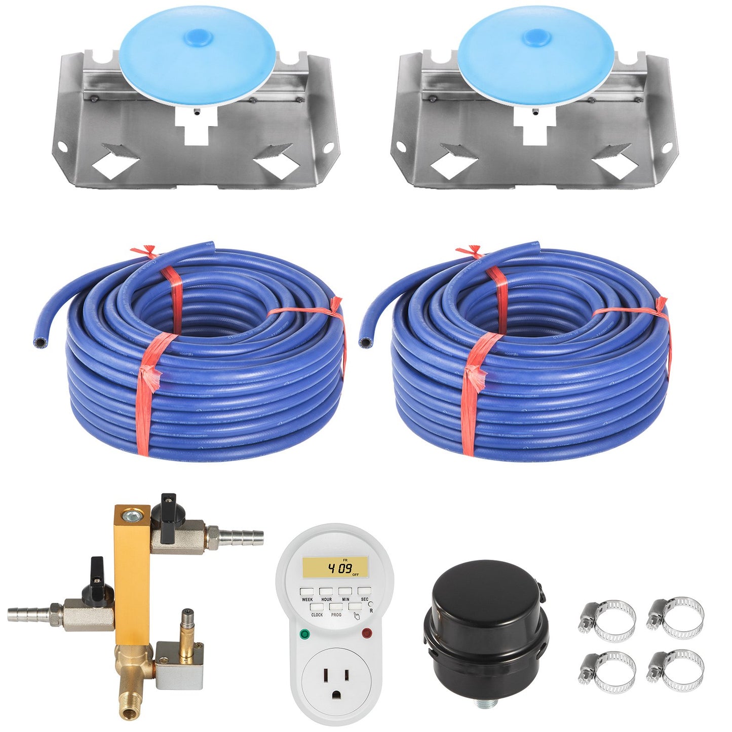 Pond Aerator Lake Pond Aeration Kit 3/4 HP m/ 2x 3048 cm Rör 2x 20 cm Diffusers