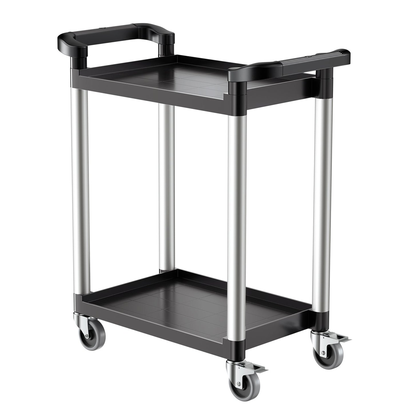 Heavy Duty Utility Cart 300 lbs Kapacitet 2-nivå servicevagn med hjul