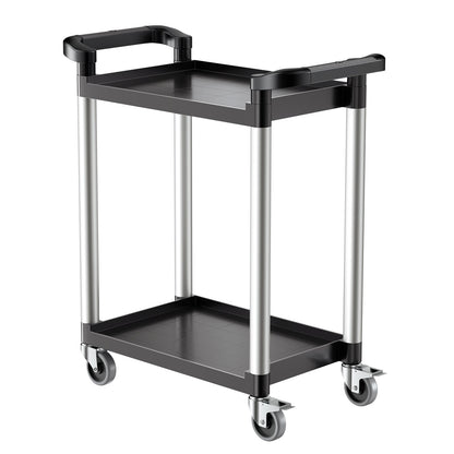 Heavy Duty Utility Cart 300 lbs Kapacitet 2-nivå servicevagn med hjul