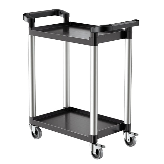 Heavy Duty Utility Cart 300 lbs Kapacitet 2-nivå servicevagn med hjul
