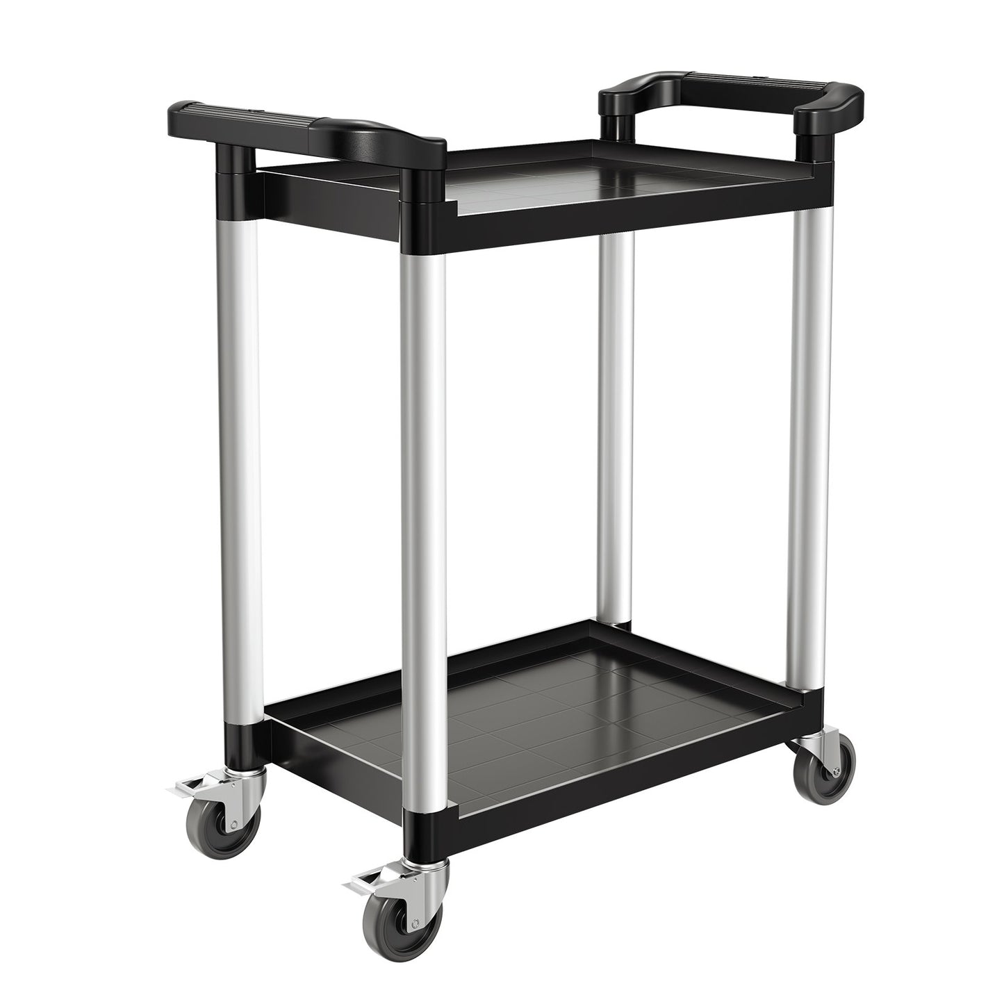 Heavy Duty Utility Cart 300 lbs Kapacitet 2-nivå servicevagn med hjul