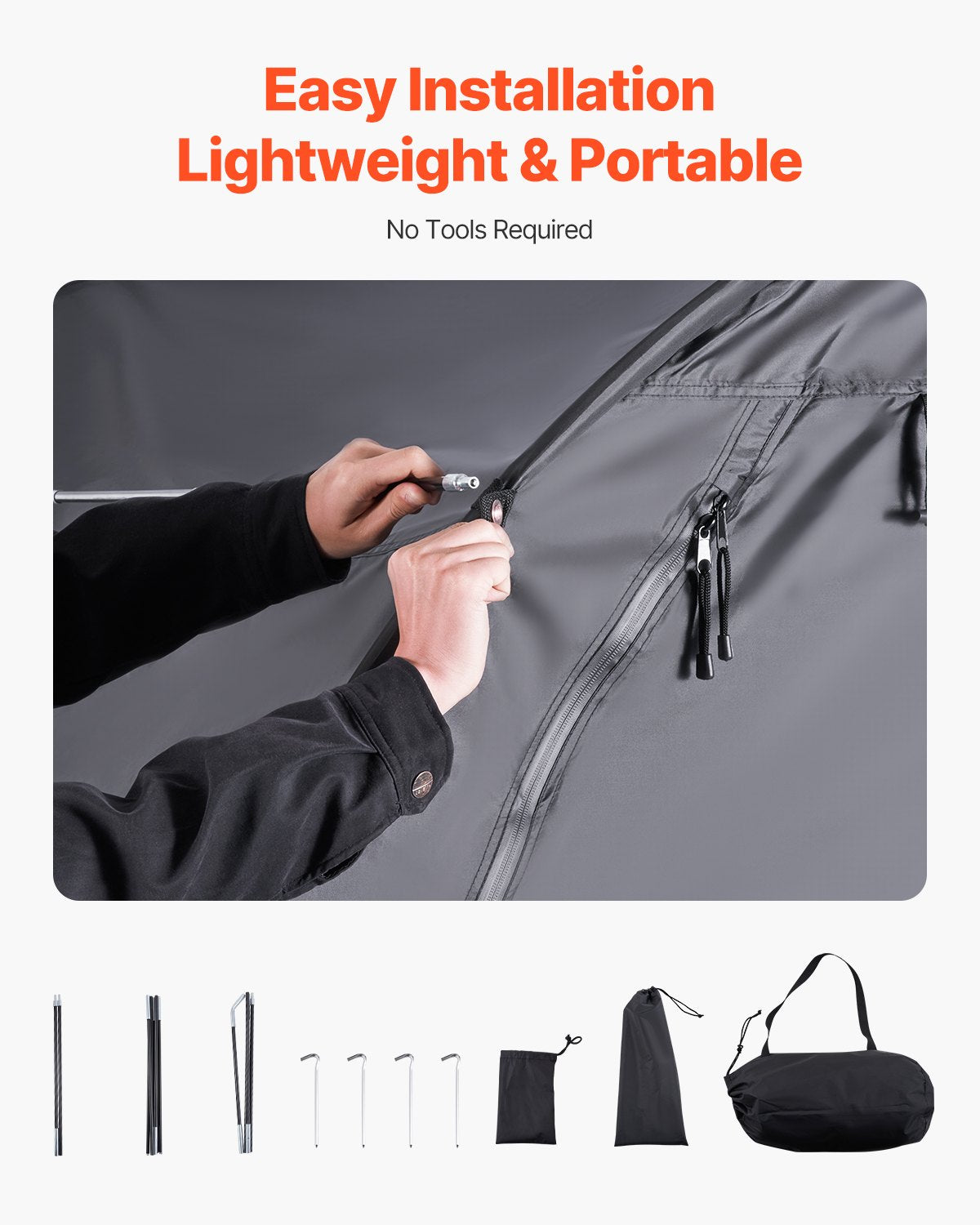 Outdoor bike storage tent Fan-shaped bike tent with two doors for 4 to 5 bikes