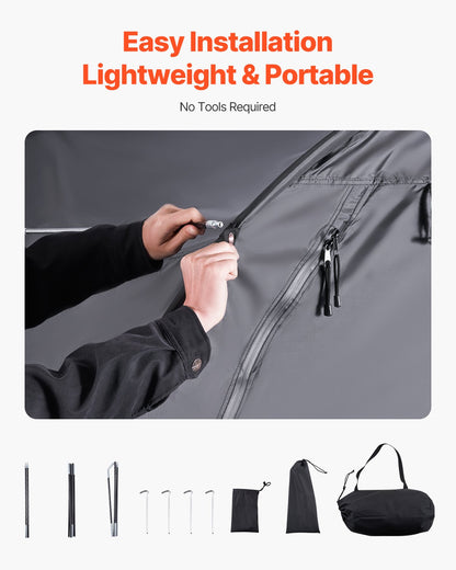 Outdoor bike storage tent Fan-shaped bike tent with two doors for 4 to 5 bikes