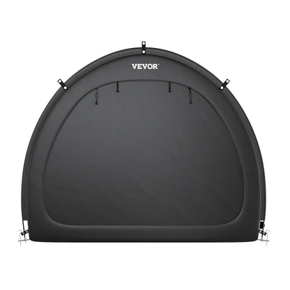 Outdoor bike storage tent Fan-shaped bike tent with two doors for 4 to 5 bikes