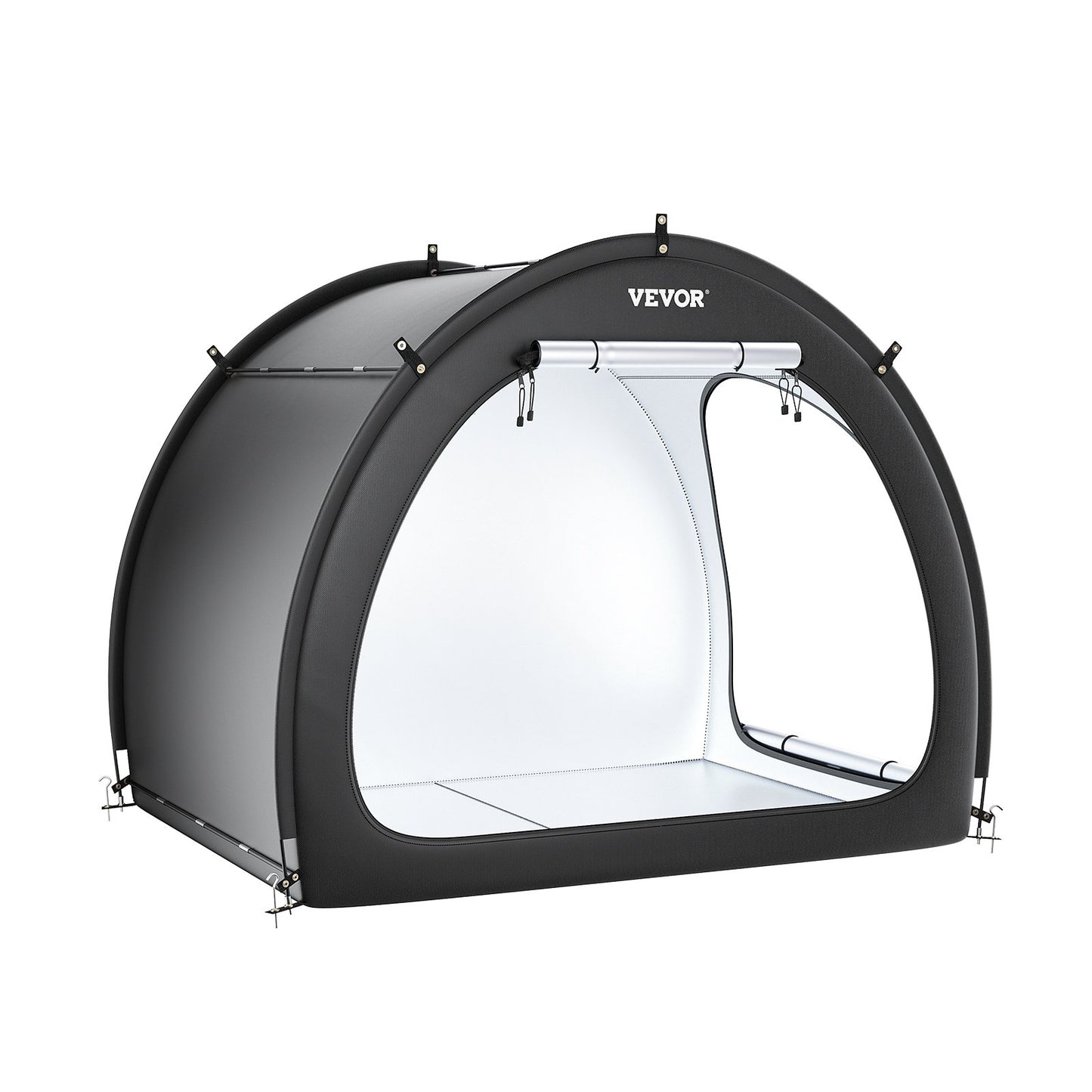Outdoor bike storage tent Fan-shaped bike tent with two doors for 4 to 5 bikes