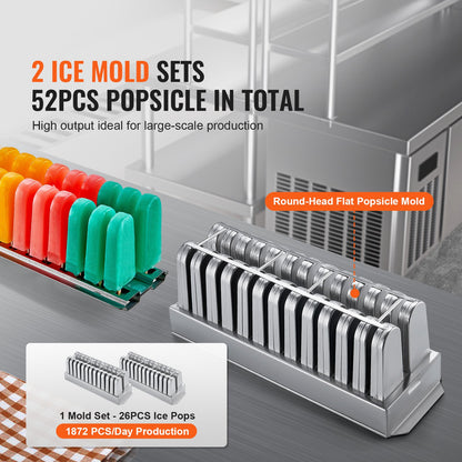 Kommerzielle Eismaschine mit 2 Formen, Set – 52-teilige Eismaschine