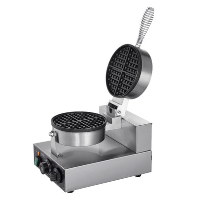Kommersiell våffelmaskin Rund våffeljärn bakmaskin non-stick 1230W