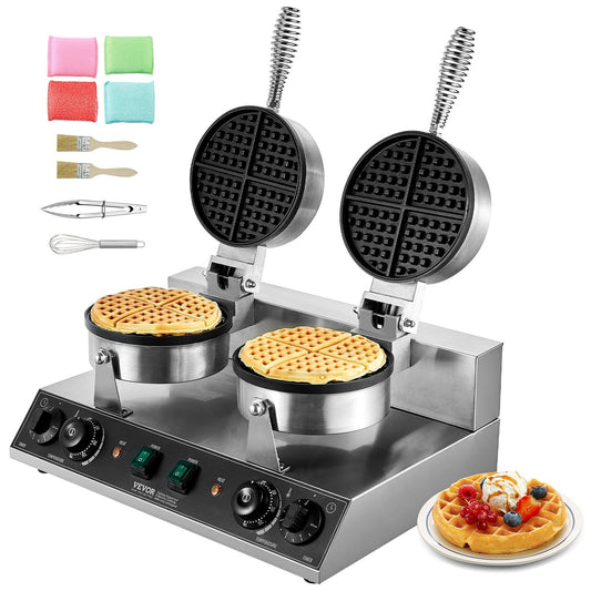 Commercial Waffle Irons Double Heads Round Waffle Iron 2460W Non-stick