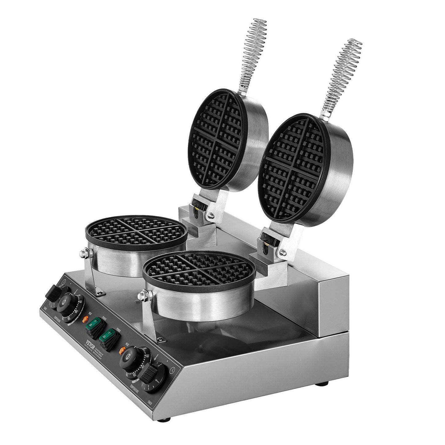 Commercial Waffle Irons Double Heads Round Waffle Iron 2460W Non-stick