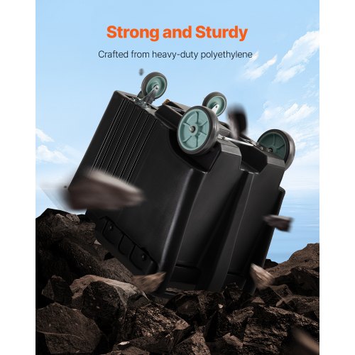 kommerzielle Eisbox 61,6 l tragbare Eisbox mit Schiebedeckel und 4 Rädern | EU