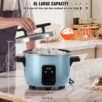 Commercial Rice Cooker 40 Cups Non-stick Pot 8L 24H Keep Warm Restaurant