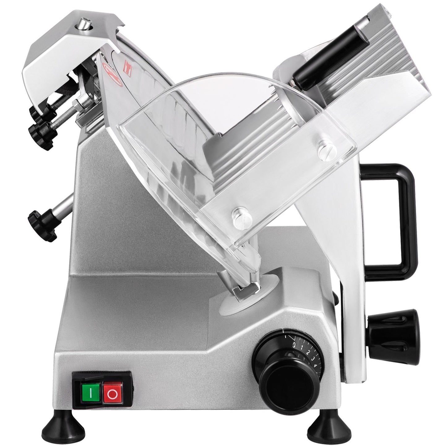 Kommersiell köttskärare, 200 W elektrisk Deli-matskärare, 350-400 varv/min. Köttskärare med 8" kolstålblad, 0 - 0,47 tum Elektrisk köttskärare med justerbar tjocklek för hem- och kommersiell användning