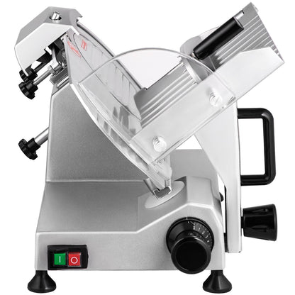 Kommersiell köttskärare, 200 W elektrisk Deli-matskärare, 350-400 varv/min. Köttskärare med 8" kolstålblad, 0 - 0,47 tum Elektrisk köttskärare med justerbar tjocklek för hem- och kommersiell användning
