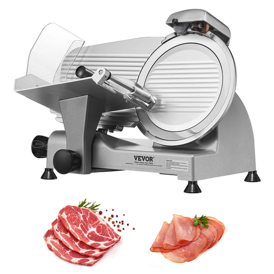 Meat Slicer, 340W Electric Deli Food Slicer with 10" SUS420 Stainless Steel Blade and Built-in Grindstone, 0-0.6 Inch Adjustable Thickness for Commercial and Home Use, Slice Meat and Cheese
