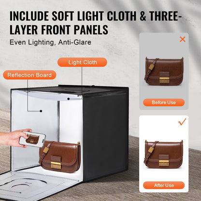 Photo Studio Light Box 20"x20" 3000-5600K Justerbar 3 färgtemperaturer