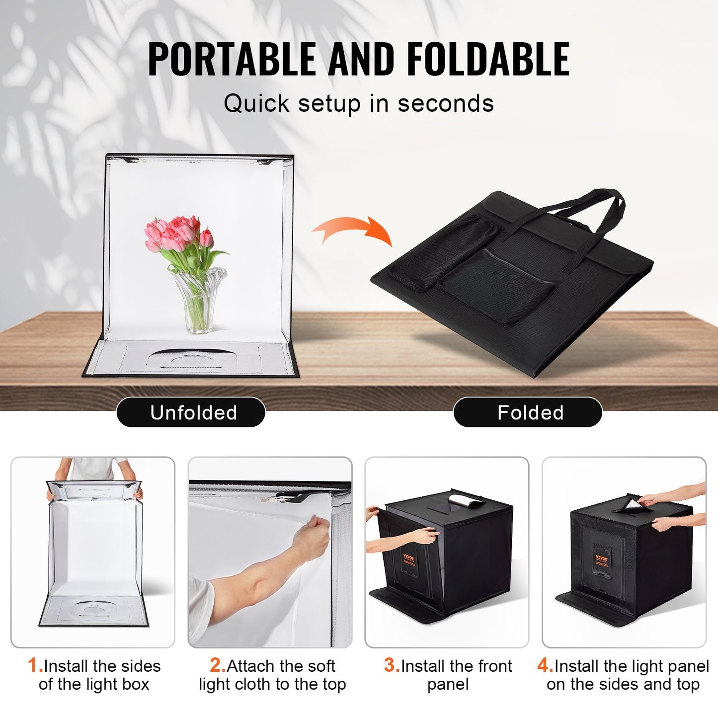 Photo Studio Light Box 20"x20" 3000-5600K Justerbar 3 färgtemperaturer