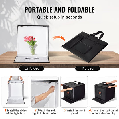 Photo Studio Light Box 20"x20" 3000-5600K Justerbar 3 färgtemperaturer