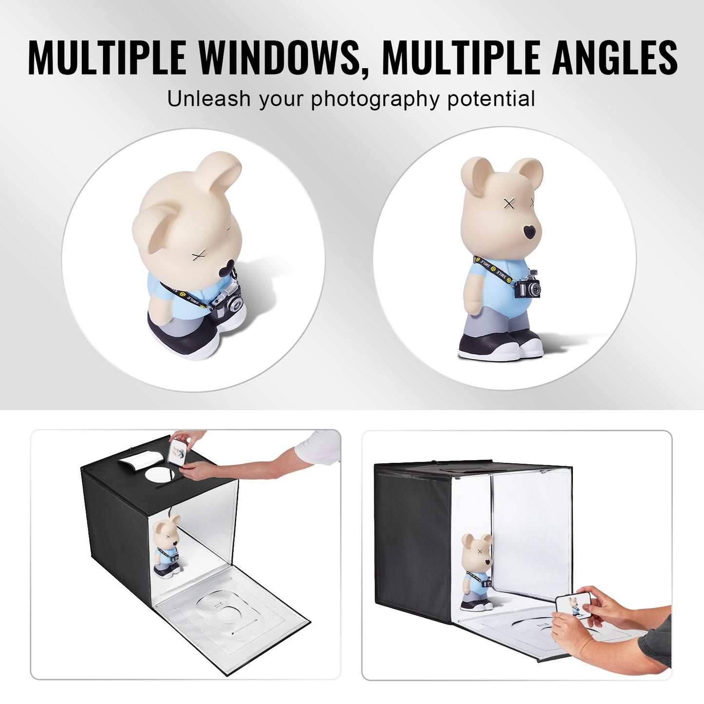 Photo Studio Light Box 24"x24" 3000-5600K Justerbar 3 färgtemperaturer