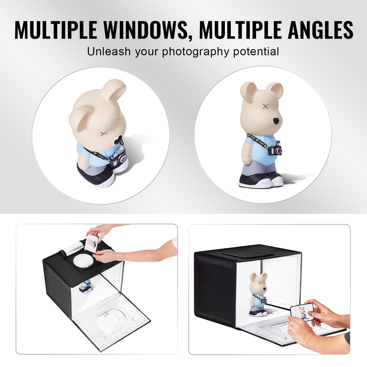 Photo Studio Light Box 12"x12" 3000-5600K Justerbar 3 färgtemperaturer