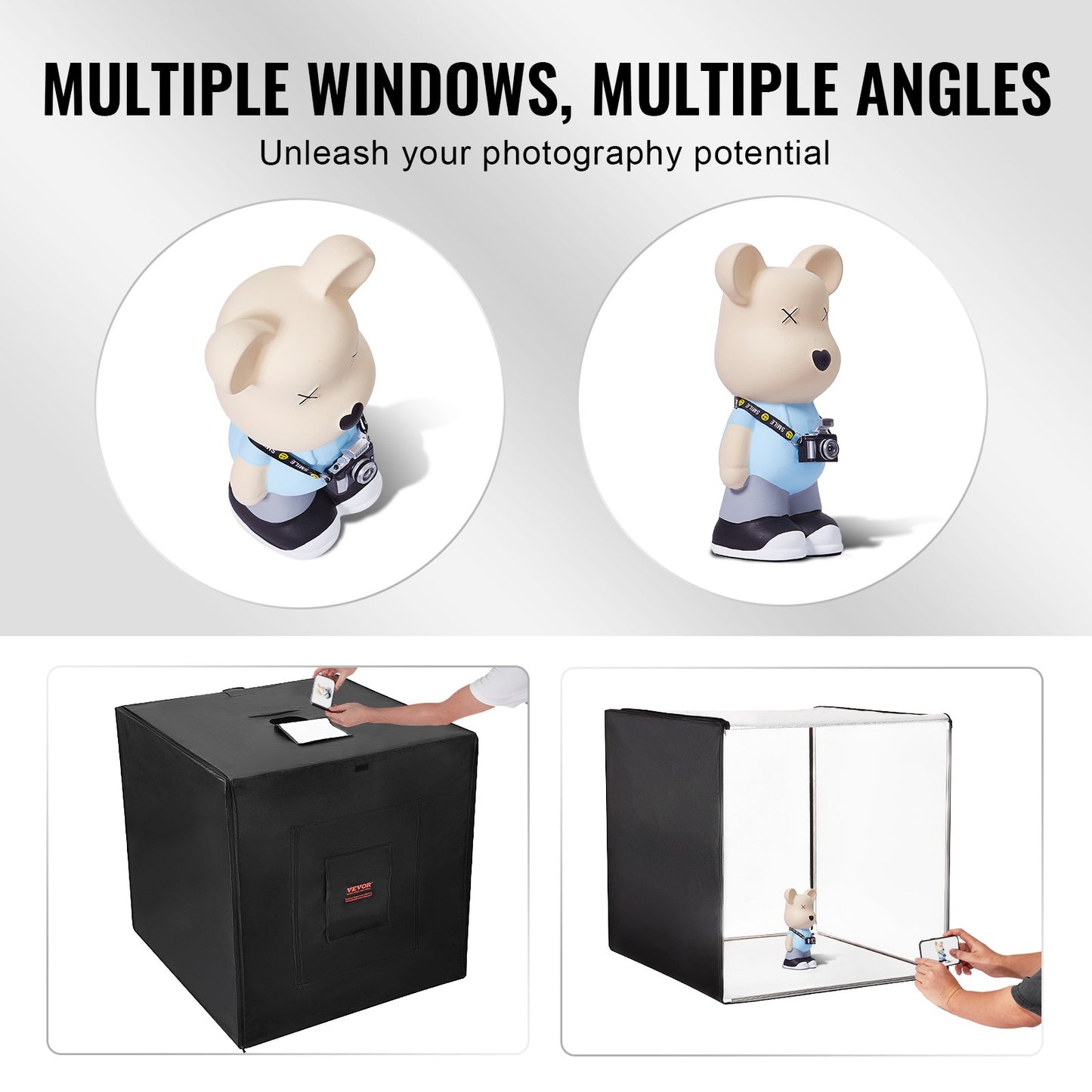 Photo Studio Light Box 32" x 32" 5600K med 210 LED-lampor strömadapter