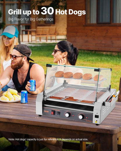 Electric 30 Hot Dog 11 Roller Commercial Grill Spismaskin 2200W