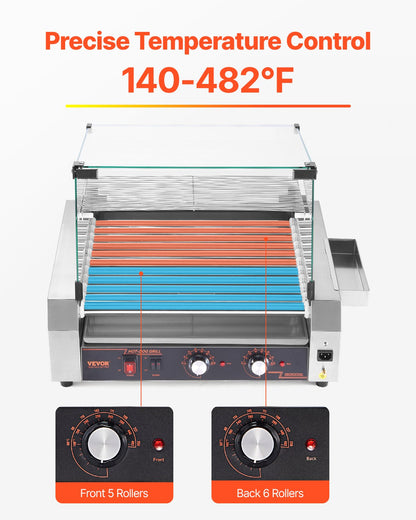 Electric 30 Hot Dog 11 Roller Commercial Grill Spismaskin 2200W