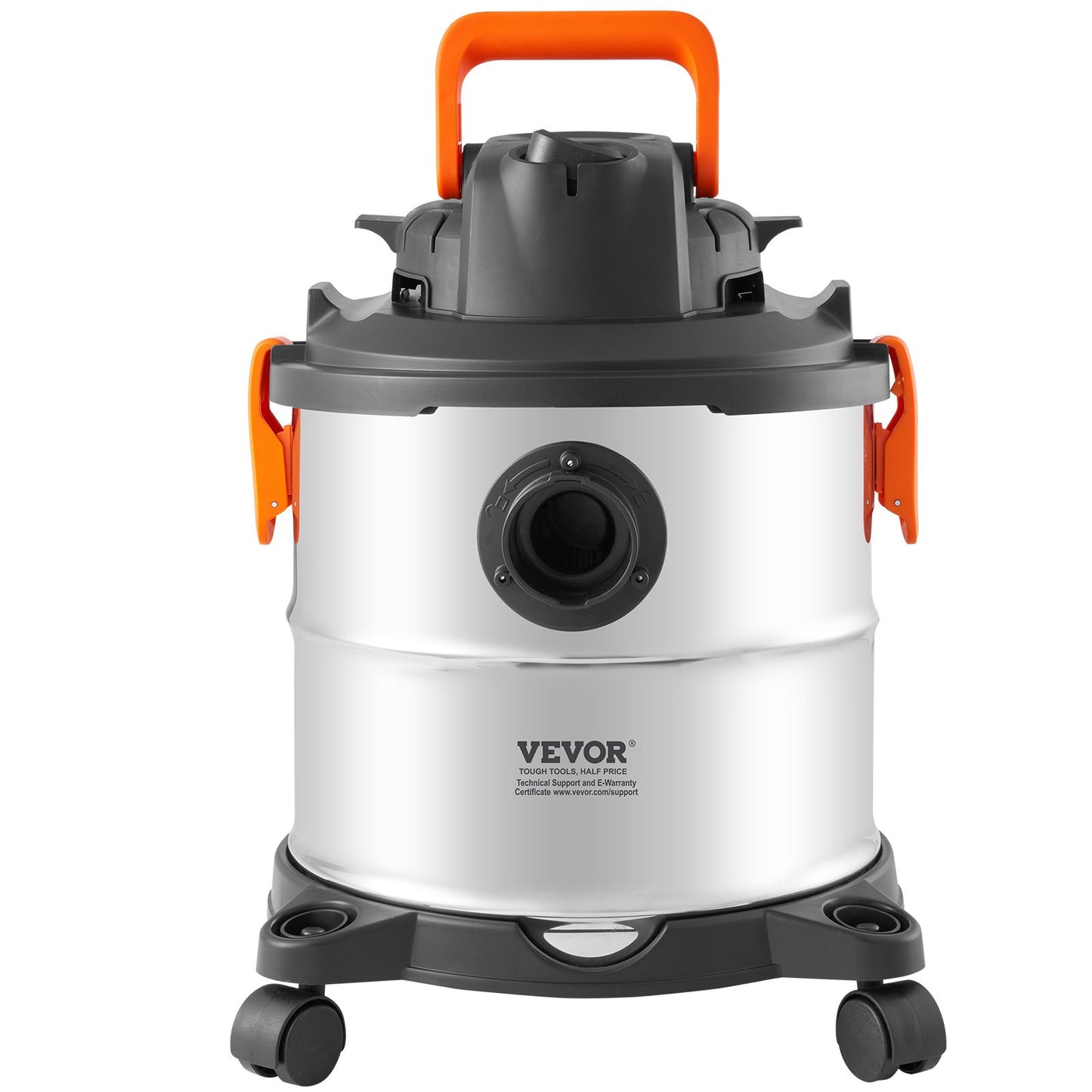 Wet/Dry Shop Vacuum Vac 20L 6 Peak HP med munstycke Rostfritt stål Silver
