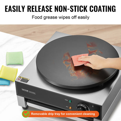 16 Inch Electric Crepe Maker Commercial Crepe Machine 1700W Non-stick