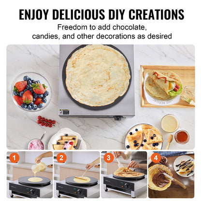 16 Inch Electric Crepe Maker Commercial Crepe Machine 1700W Non-stick