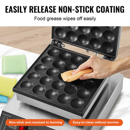 25 STK 43 mm Mini holländsk pannkaksmakare Kommersiell Dorayaki Baker 1700W