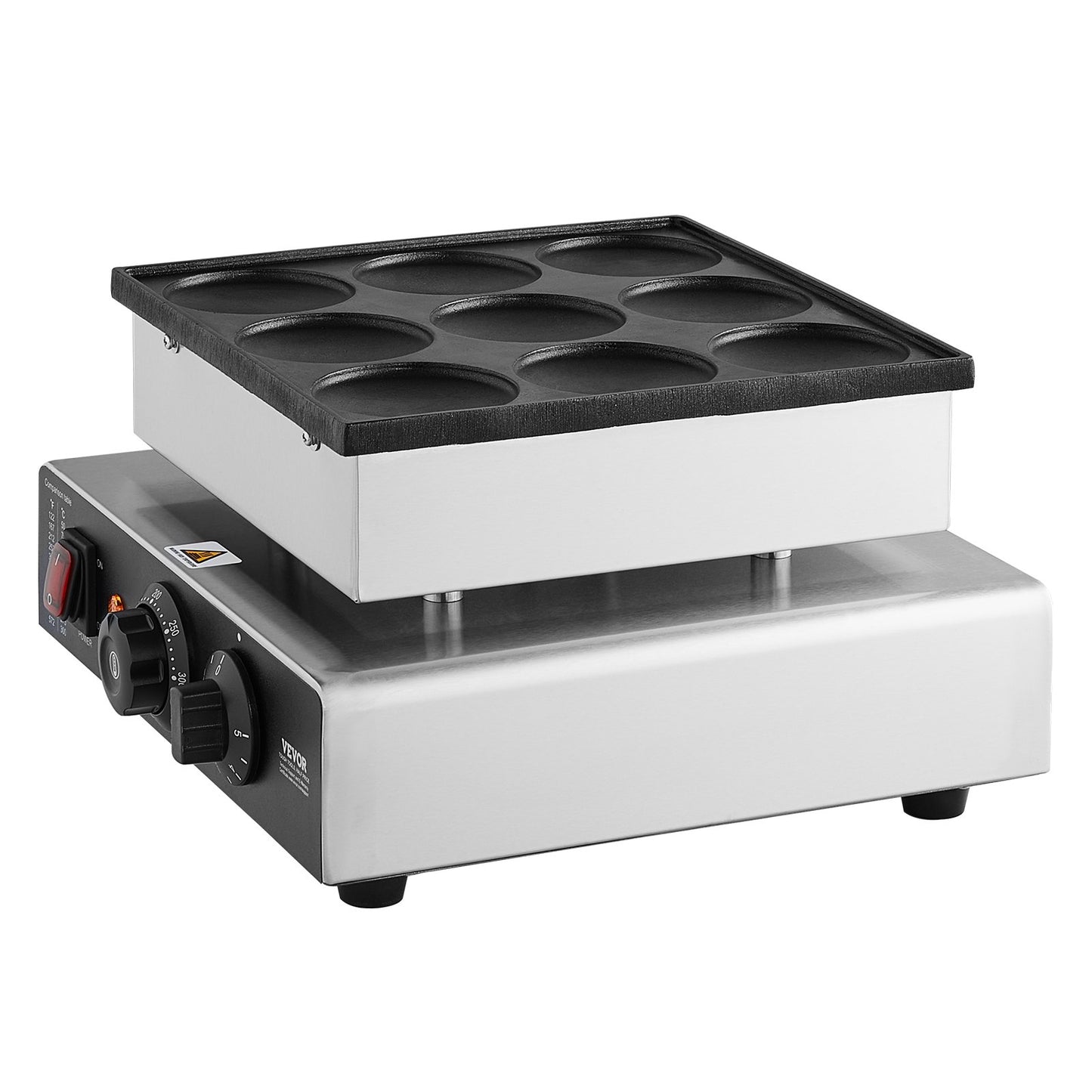 9 STK 76 mm holländsk pannkaksbakare Kommersiell Dorayaki Baker 850W non-stick